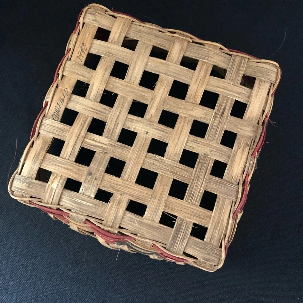 Handwoven Artist Signed Patriotic Flag Basket - Celebrate USA 250
